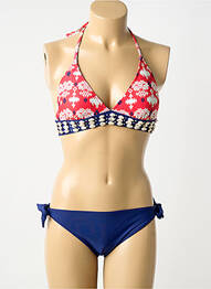 Maillot de bain 2 pièces stretch haut soutien-gorge avec mousse de rembourrage amovible bleu VERY ZEN femme