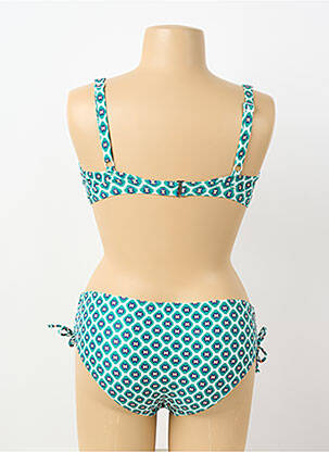 Maillot de bain 2 pièces stretch haut soutien-gorge avec mousse de rembourrage amovible vert LAGON BLEU femme