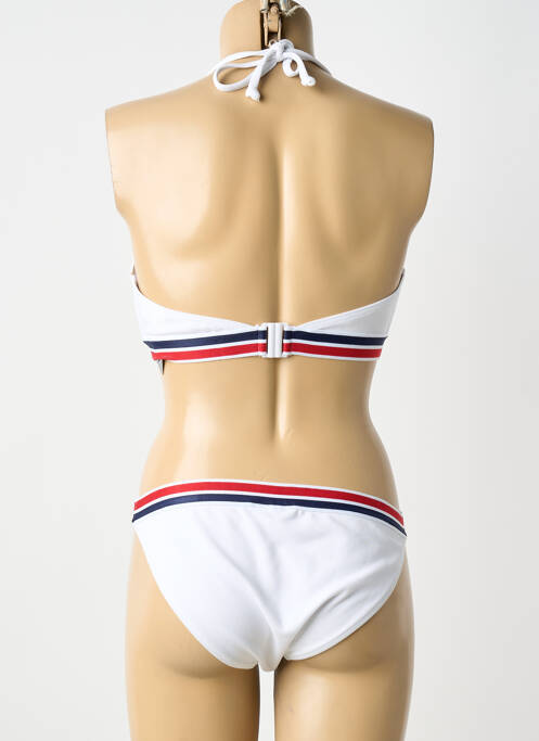 Maillot de bain 2 pièces stretch haut soutien-gorge avec mousse de rembourrage amovible blanc LAGON BLEU femme