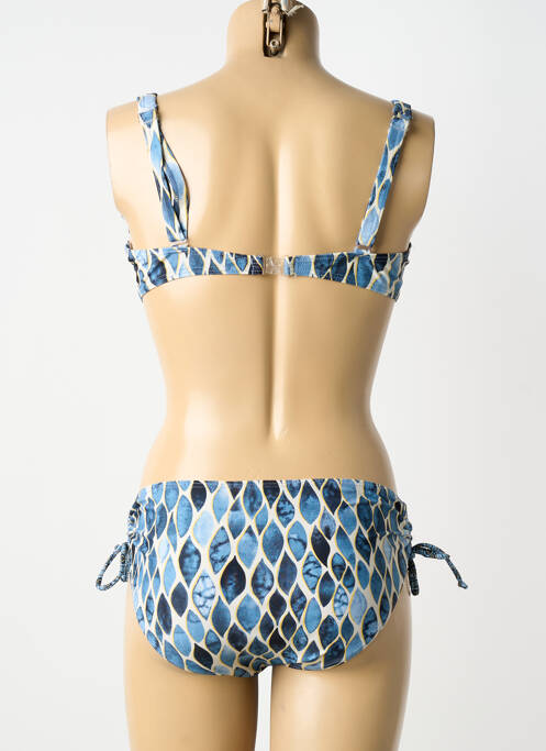 Maillot de bain 2 pièces stretch haut soutien-gorge balconnet bleu LAGON BLEU femme