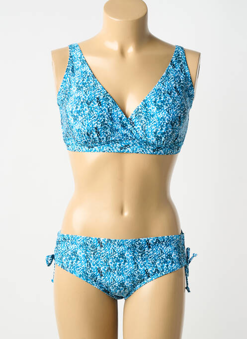 Maillot de bain 2 pièces stretch haut soutien-gorge avec mousse de rembourrage amovible bleu LAGON BLEU femme