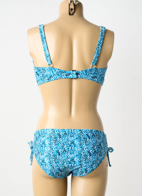 Maillot de bain 2 pièces stretch haut soutien-gorge avec mousse de rembourrage amovible bleu LAGON BLEU femme