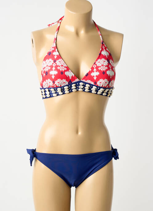 Maillot de bain 2 pièces stretch haut soutien-gorge avec mousse de rembourrage amovible bleu VERY ZEN femme