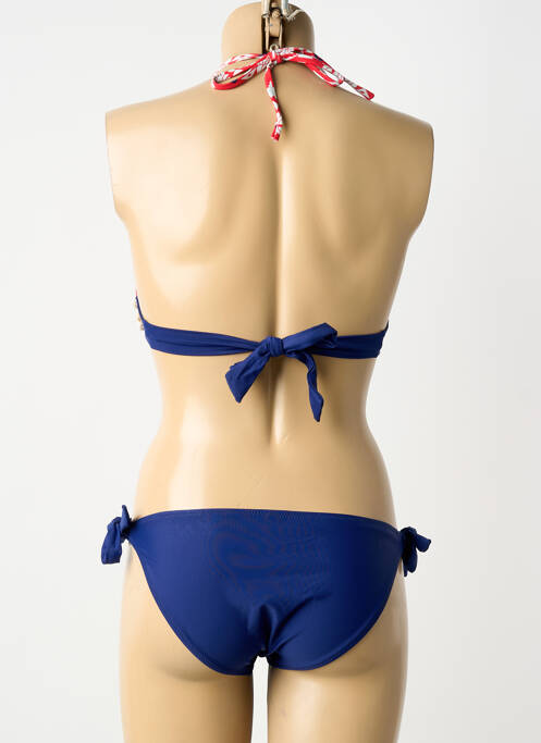 Maillot de bain 2 pièces stretch haut soutien-gorge avec mousse de rembourrage amovible bleu VERY ZEN femme