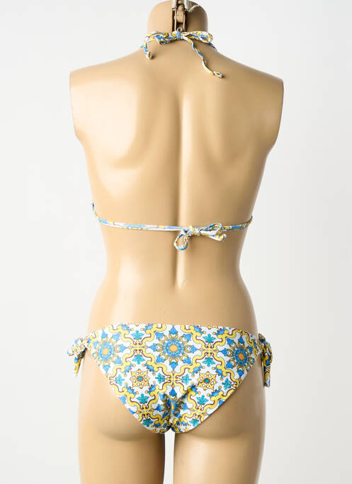 Maillot de bain 2 pièces stretch haut soutien-gorge avec mousse de rembourrage amovible jaune VIOLETTA femme