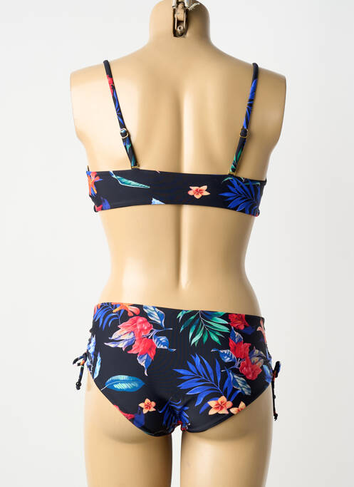 Maillot de bain 2 pièces stretch haut soutien-gorge avec mousse de rembourrage amovible noir HIBIKINI femme