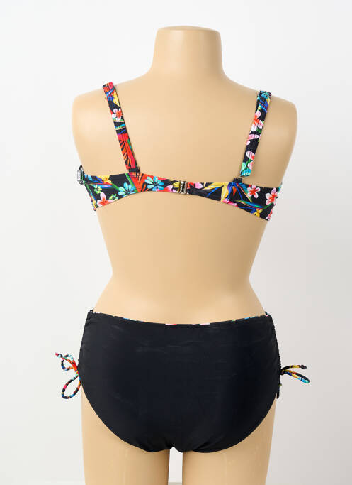 Maillot de bain 2 pièces stretch haut soutien-gorge avec mousse de rembourrage amovible noir KATIA femme