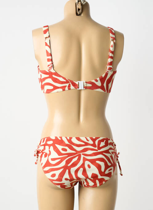 Maillot de bain 2 pièces stretch haut soutien-gorge balconnet orange LAGON BLEU femme