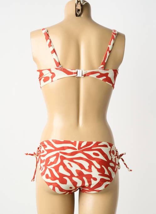 Maillot de bain 2 pièces stretch haut soutien-gorge balconnet orange LAGON BLEU femme