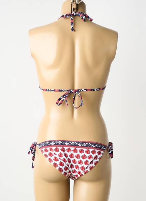 Maillot de bain 2 pièces stretch haut soutien-gorge avec mousse de rembourrage amovible rouge LAGON BLEU femme