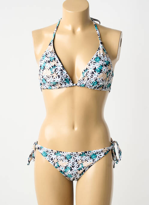 Maillot de bain 2 pièces stretch haut soutien-gorge avec mousse de rembourrage amovible vert FEI femme