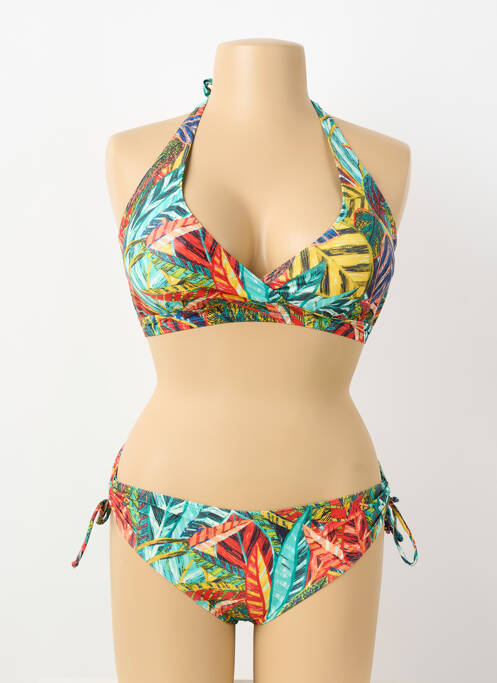 Maillot de bain 2 pièces stretch haut soutien-gorge avec mousse de rembourrage amovible vert LAGON BLEU femme