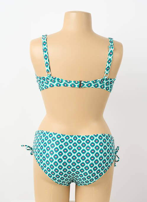 Maillot de bain 2 pièces stretch haut soutien-gorge avec mousse de rembourrage amovible vert LAGON BLEU femme