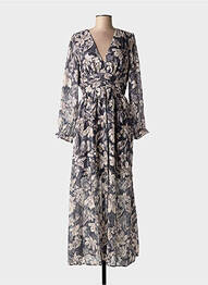 Robe longue manches longues manches longues gris BY ONE femme