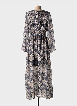 Robe longue manches longues manches longues gris BY ONE femme