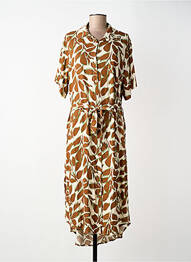 Robe longue manches longues manches longues marron WORLD FASHION femme