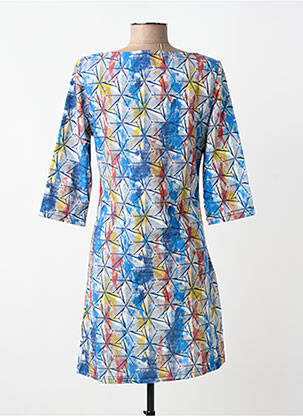 Robe mi-longue manches longues manches longues bleu VEGAS femme