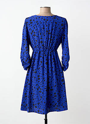 Robe mi-longue manches longues manches longues bleu INSPIRATION STUDIO femme