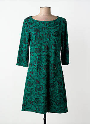 Robe mi-longue manches longues manches longues vert VEGAS femme