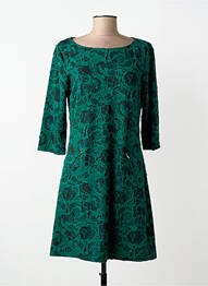 Robe mi-longue manches longues manches longues vert VEGAS femme