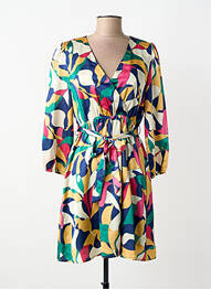 Robe mi-longue coupe fluide manches longues vert MAJOLICA femme