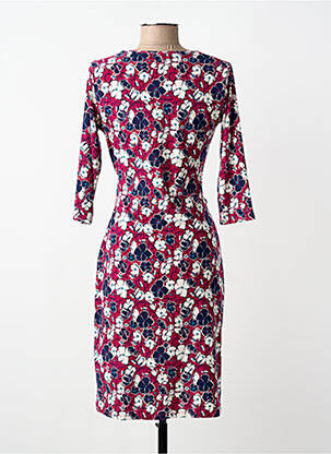 Robe mi-longue imprimé fleurs manches longues violet REVD'ELLE femme