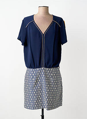 Robe mi-longue manches courtes manches courtes bleu IT HIPPIE femme