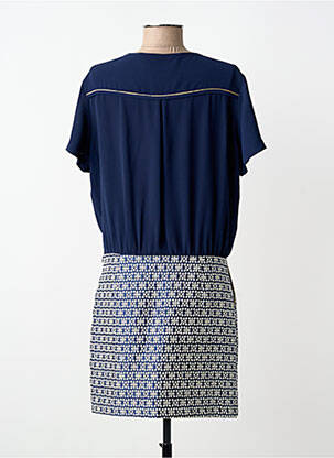 Robe mi-longue manches courtes manches courtes bleu IT HIPPIE femme