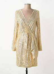 Robe mi-longue manches longues manches longues or LILIE ROSE femme