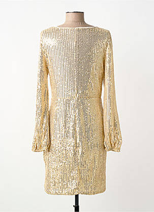 Robe mi-longue manches longues manches longues or LILIE ROSE femme
