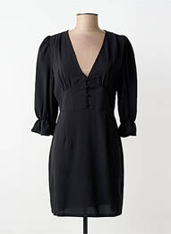 Robe mi-longue manches longues manches longues noir IKOONE&BIANKA femme