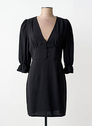 Robe mi-longue manches longues manches longues noir IKOONE&BIANKA femme