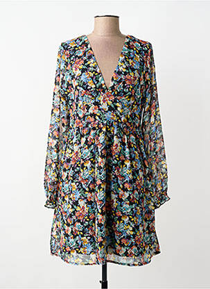 Robe mi-longue coupe fluide manches longues noir IKOONE&BIANKA femme