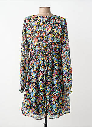 Robe mi-longue coupe fluide manches longues noir IKOONE&BIANKA femme