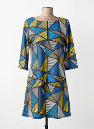 Robe mi-longue manches longues manches longues bleu VEGAS femme