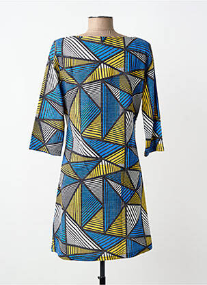 Robe mi-longue manches longues manches longues bleu VEGAS femme