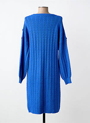 Robe pull coupe droite manches longues bleu WORLD FASHION femme