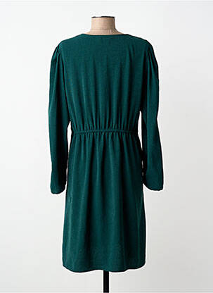 Robe mi-longue coupe fluide manches longues vert EMI-JO femme