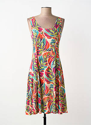 Robe mi-longue coupe fluide sans manche orange GENUINE femme