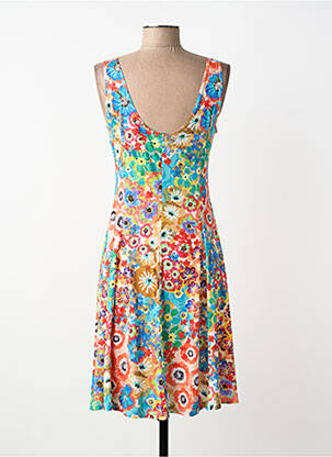 Robe mi-longue imprimé fleurs sans manche bleu GENUINE femme