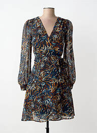 Robe mi-longue coupe fluide manches longues noir IKOONE&BIANKA femme