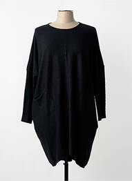 Robe pull resserrée sur le bas manches longues noir WORLD FASHION femme