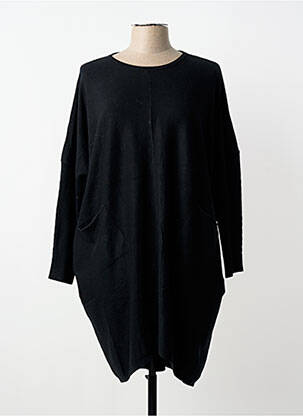 Robe pull stretch manches longues noir WORLD FASHION femme