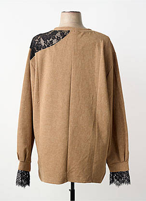 Pull coupe droite manches longues marron 2W PARIS femme