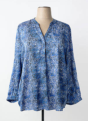 Blouse imprimé fantaisie manches longues bleu CHRISTY femme