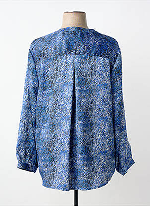 Blouse imprimé fantaisie manches longues bleu CHRISTY femme