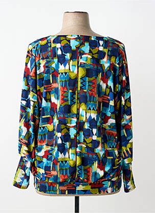 Blouse tissage popeline manches longues bleu RENATTO BENE femme