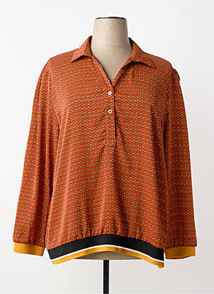 Blouse tissage popeline manches longues rouge A BELLE femme
