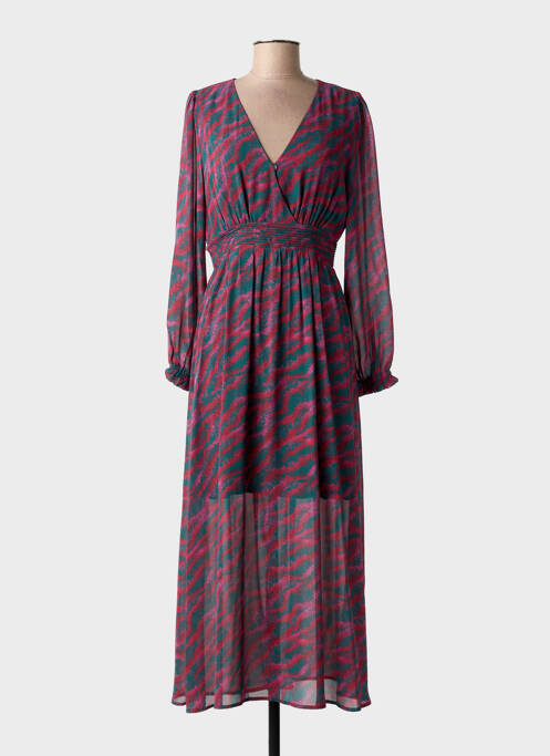 Robe longue manches longues manches longues vert MAJOLICA femme