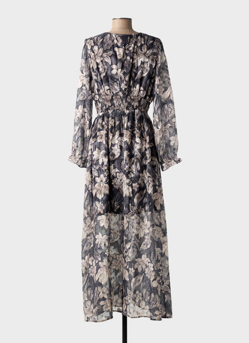 Robe longue manches longues manches longues gris BY ONE femme